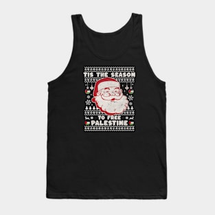 Tis the Season to Free Palestine - Free Gaza Retro Vintage Santa Tank Top